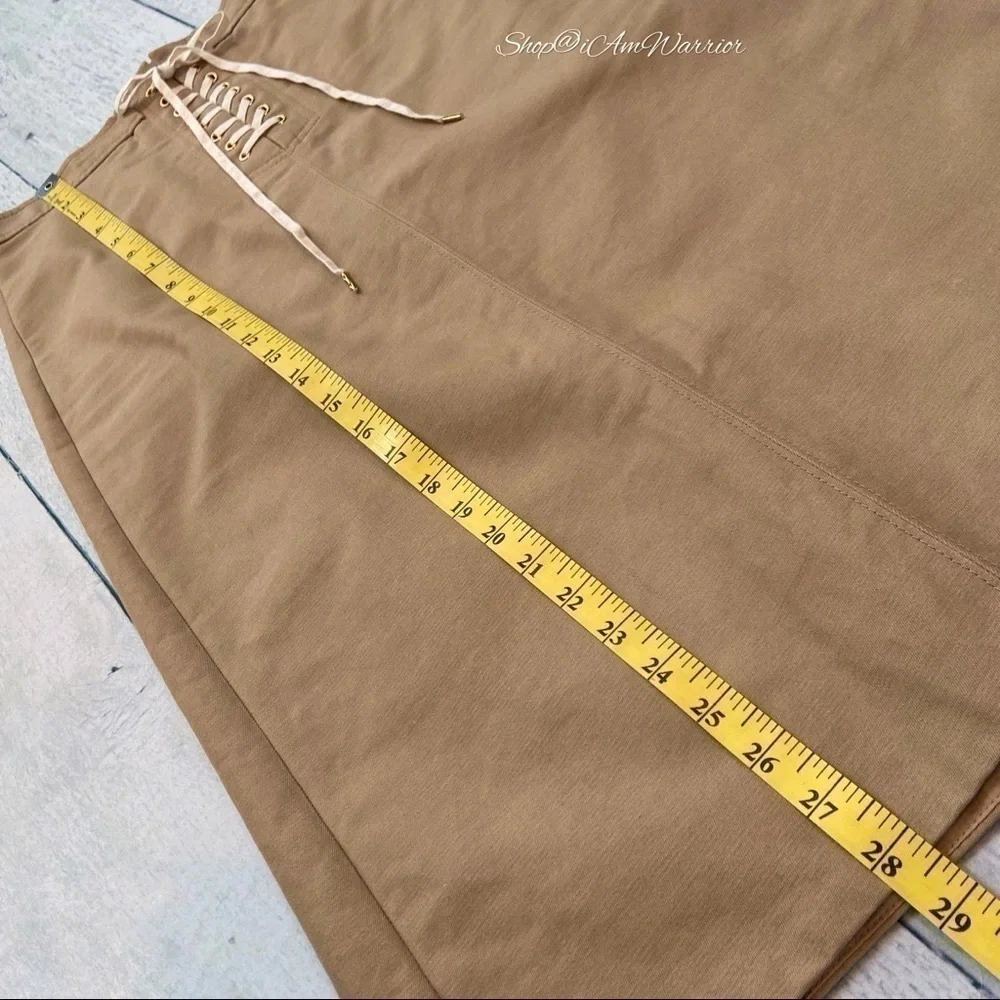 J.Crew cotton twill lace up high waisted midi skirt *shop@iamwarrior